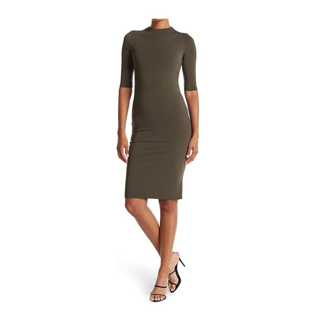 Alice + Olivia Green Mock Neck Dress